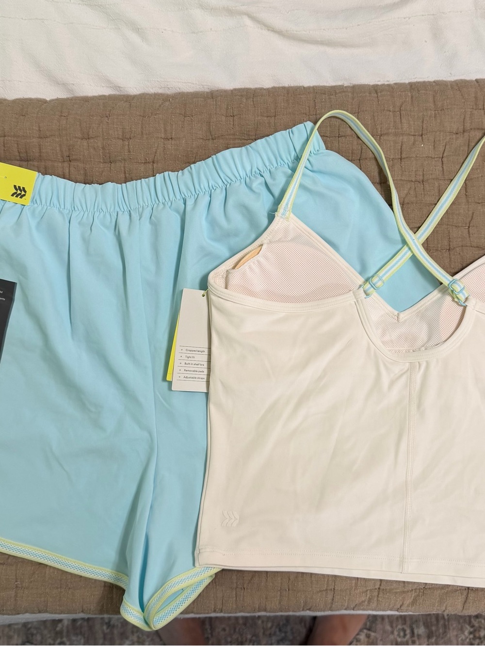 All in Motion Light Blue Women's Athletic Shorts and Tank top set - Picture 2 of 8